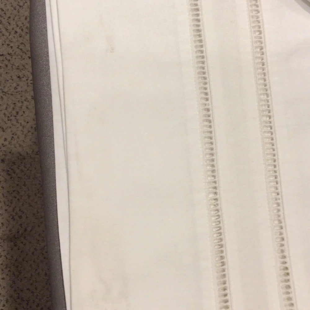 White Twin Bed Skirt with Stitch Detail